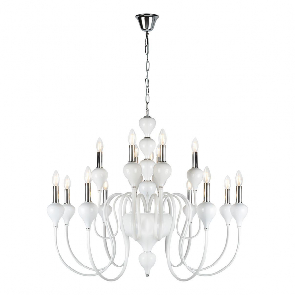 Подвесная люстра iLamp Lady 88003-10+5 WH Подвесная люстра iLamp Lady 88003-10+5 WH
