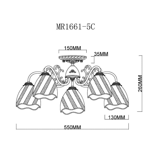 Потолочная люстра MyFar Nicole MR1661-5C Потолочная люстра MyFar Nicole MR1661-5C