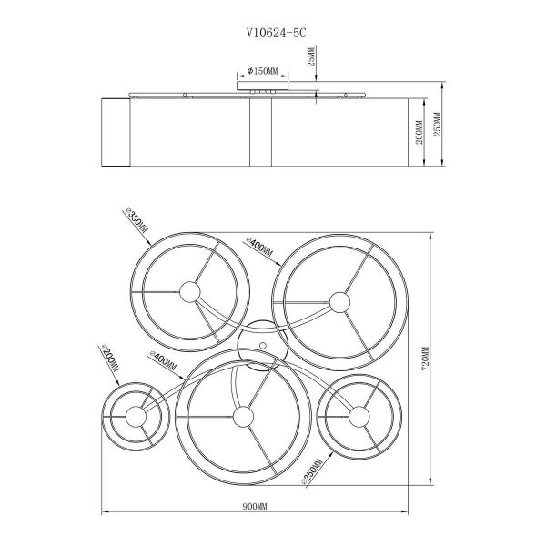 Потолочная люстра Moderli Room V10624-5C Потолочная люстра Moderli Room V10624-5C