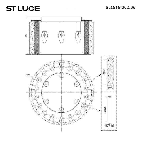 Потолочная люстра ST Luce Delight SL1516.302.06 Потолочная люстра ST Luce Delight SL1516.302.06
