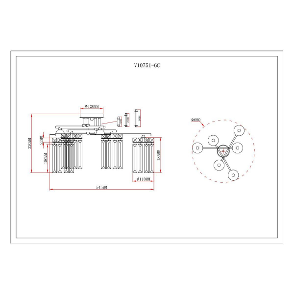 Потолочная люстра Moderli Everly V10751-6C Потолочная люстра Moderli Everly V10751-6C