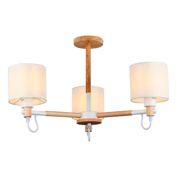 Потолочная люстра IMEX MD.19107-3-S-WOOD+WH Потолочная люстра IMEX MD.19107-3-S-WOOD+WH