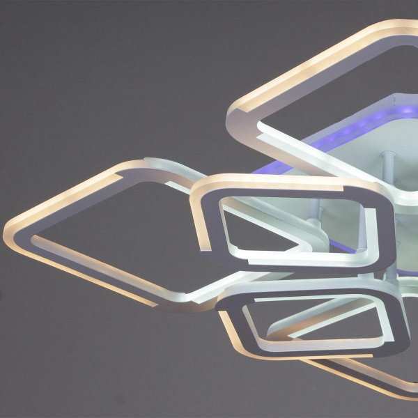 Потолочная светодиодная люстра Reluce 09821-3.3-4+4 WH (RGB) Потолочная светодиодная люстра Reluce 09821-3.3-4+4 WH (RGB)