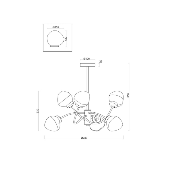 Люстра Freya FR8017PL-06MG