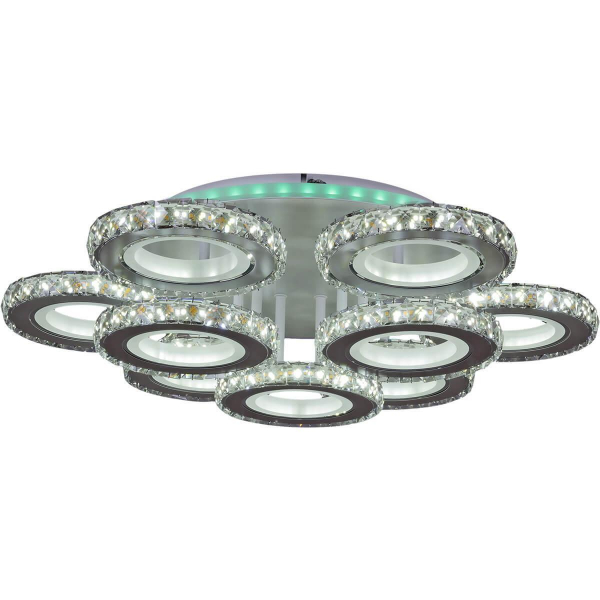 Потолочная светодиодная люстра Reluce 03900-0.3-6+3A WH+CR (RGB) Потолочная светодиодная люстра Reluce 03900-0.3-6+3A WH+CR (RGB)