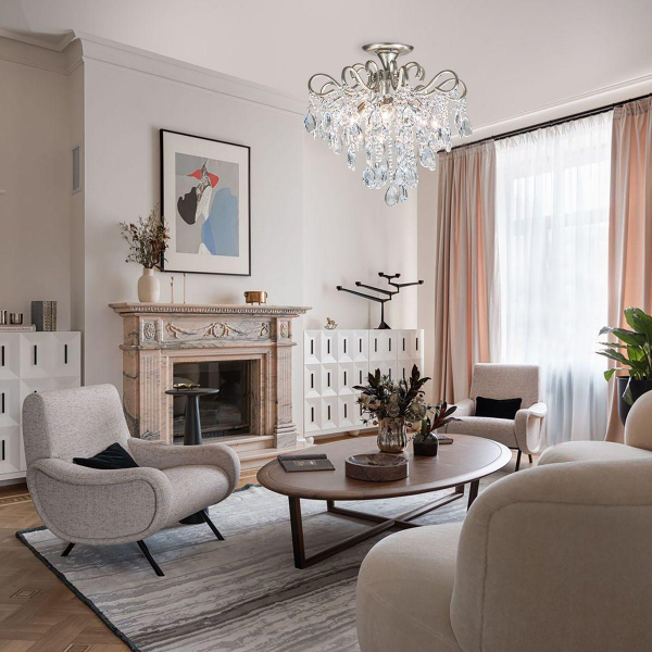 Потолочная люстра Escada Ophelia 643/4P Silver Потолочная люстра Escada Ophelia 643/4P Silver