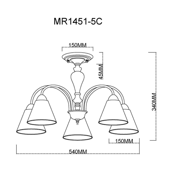 Потолочная люстра MyFar Anna MR1451-5C Потолочная люстра MyFar Anna MR1451-5C