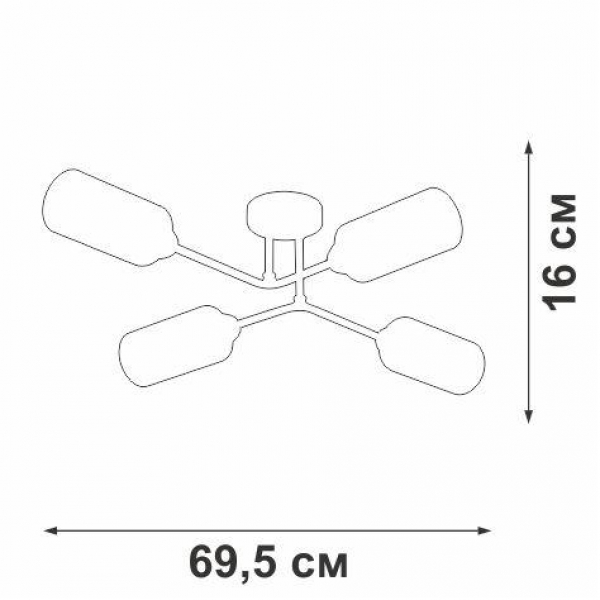 Потолочная люстра Vitaluce V4188-7/4PL Потолочная люстра Vitaluce V4188-7/4PL
