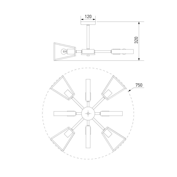 Потолочная люстра Eurosvet Klark 70056/8 черный Потолочная люстра Eurosvet Klark 70056/8 черный
