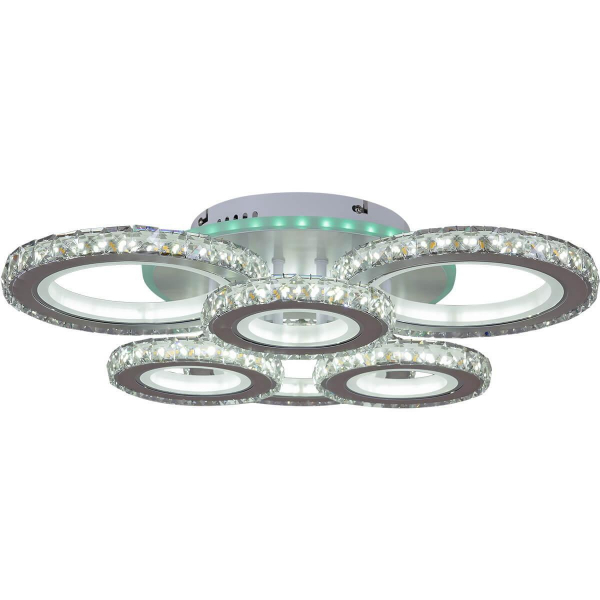 Потолочная светодиодная люстра Reluce 03900-0.3-3+3B WH+CR (RGB) Потолочная светодиодная люстра Reluce 03900-0.3-3+3B WH+CR (RGB)