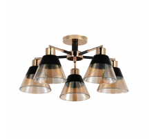 Потолочная люстра ЭкономСвет 12209/5BK+FGD AMB+BK