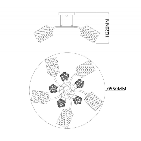 Потолочная люстра Escada Weigela 1113/5PL Потолочная люстра Escada Weigela 1113/5PL