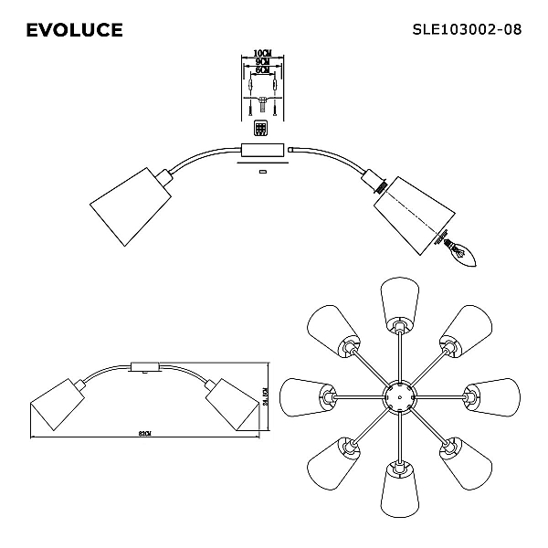 Потолочная люстра Evoluce Maleonte SLE103002-08