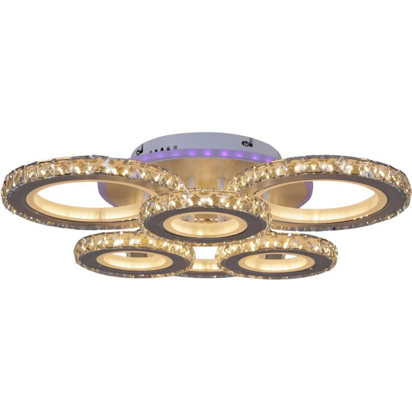Потолочная светодиодная люстра Reluce 03900-0.3-3+3B WH+CR (RGB) Потолочная светодиодная люстра Reluce 03900-0.3-3+3B WH+CR (RGB)