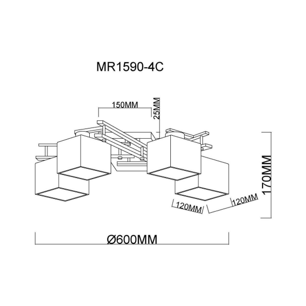 Потолочная люстра MyFar Bona MR1590-4C Потолочная люстра MyFar Bona MR1590-4C
