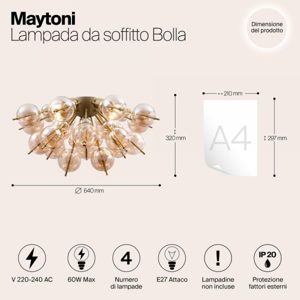 Потолочная люстра Maytoni Bolla MOD133CL-04BS Потолочная люстра Maytoni Bolla MOD133CL-04BS