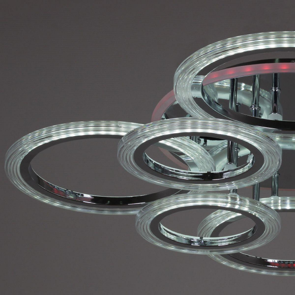 Потолочная светодиодная люстра Reluce 09812-3.3-4+4D CR (RGB) Потолочная светодиодная люстра Reluce 09812-3.3-4+4D CR (RGB)