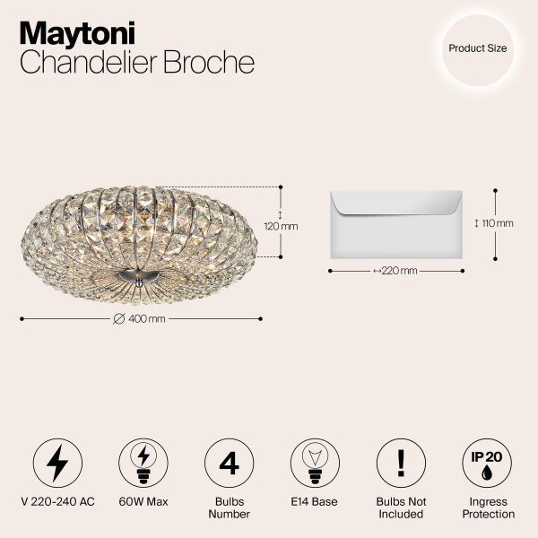 Потолочная люстра Maytoni Broche DIA902-04-N Потолочная люстра Maytoni Broche DIA902-04-N
