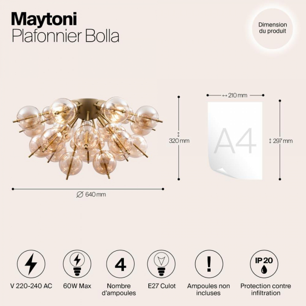 Потолочная люстра Maytoni Bolla MOD133CL-04BS Потолочная люстра Maytoni Bolla MOD133CL-04BS