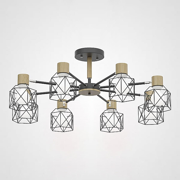 Потолочная люстра Imperium Loft Corf B3 Black 8 Lamps 189477-26
