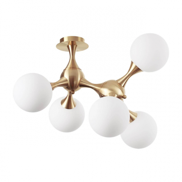 Потолочная люстра Ideal Lux Nodi PL5 Ottone Satinato 241050 Потолочная люстра Ideal Lux Nodi PL5 Ottone Satinato 241050