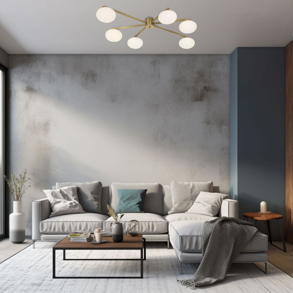 Потолочная люстра Eurosvet Opaline 70220/6 латунь Smart