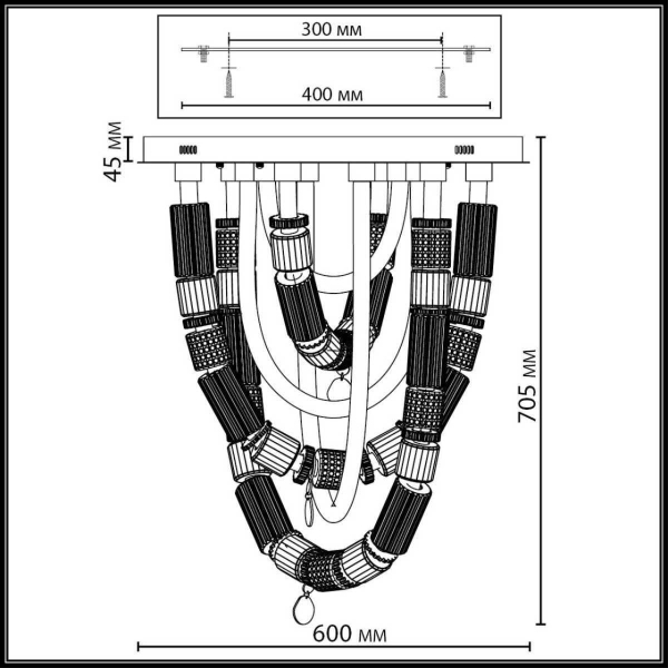 Потолочная люстра Odeon Light Collier L-Vision 5455/80CL