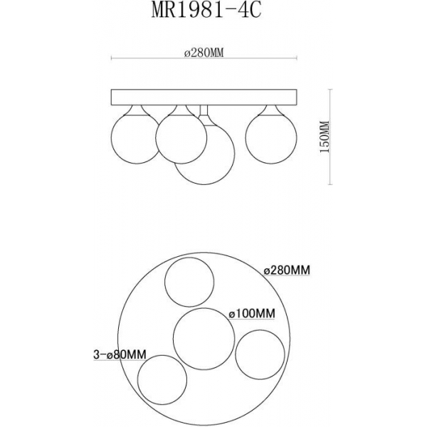 Потолочная люстра MyFar Cross MR1981-4C Потолочная люстра MyFar Cross MR1981-4C