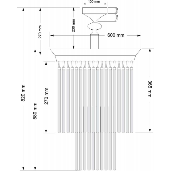 Потолочная люстра KUTEK FIORE FIO-PL-9(P)600/270 Потолочная люстра KUTEK FIORE FIO-PL-9(P)600/270