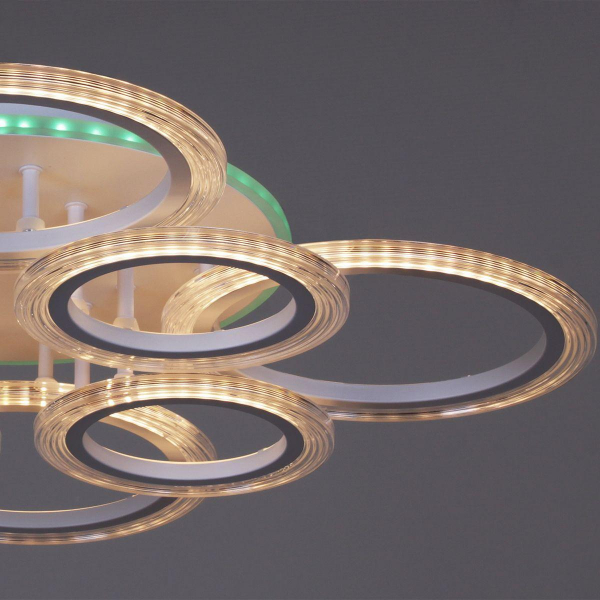 Потолочная светодиодная люстра Reluce 09812-3.3-4+4A WH (RGB) Потолочная светодиодная люстра Reluce 09812-3.3-4+4A WH (RGB)