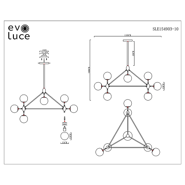 Потолочная люстра Evoluce Lacotta SLE154903-10