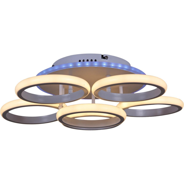 Потолочная светодиодная люстра Reluce 05855-0.3-5+1 WH (RGB) Потолочная светодиодная люстра Reluce 05855-0.3-5+1 WH (RGB)