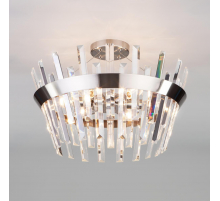 Потолочная люстра Eurosvet Steccato 10111/5 сатин-никель/прозрачный хрусталь Strotskis