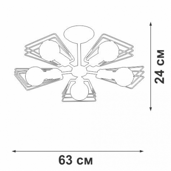 Потолочная люстра Vitaluce V4378-1/5PL Потолочная люстра Vitaluce V4378-1/5PL