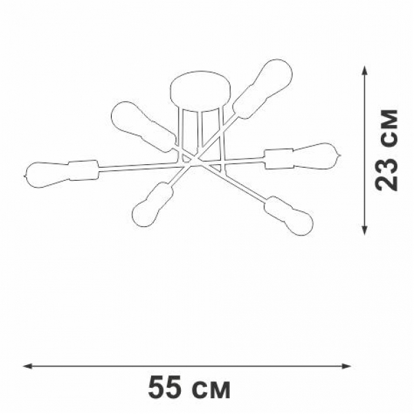 Потолочная люстра Vitaluce V3764-1/6PL Потолочная люстра Vitaluce V3764-1/6PL