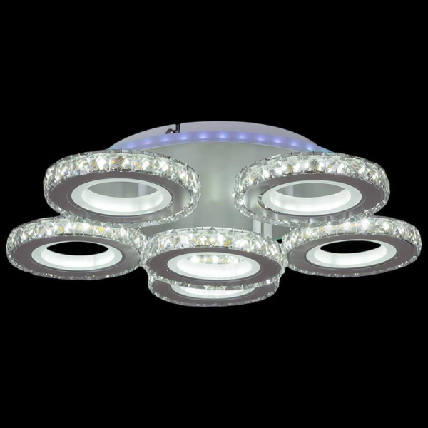 Потолочная светодиодная люстра Reluce 03900-0.3-5+1A WH+CR (RGB) Потолочная светодиодная люстра Reluce 03900-0.3-5+1A WH+CR (RGB)
