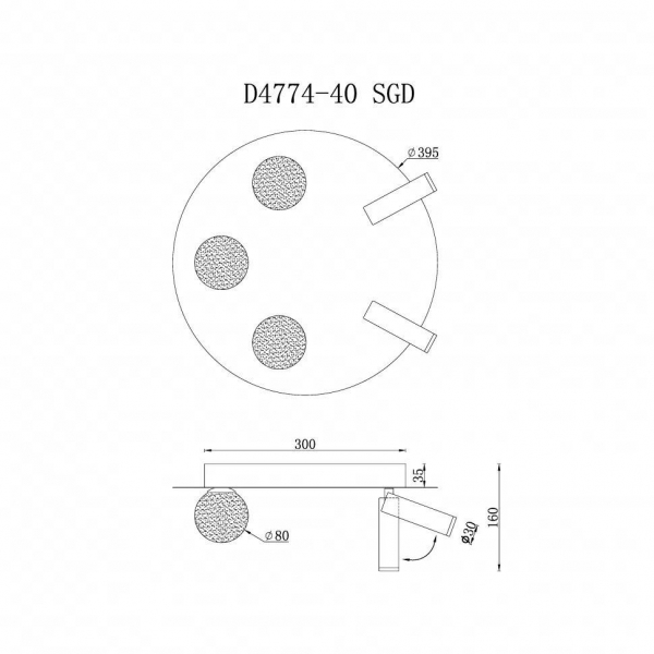 Потолочная светодиодная люстра iLedex Telescope D4774-40 SGD Потолочная светодиодная люстра iLedex Telescope D4774-40 SGD