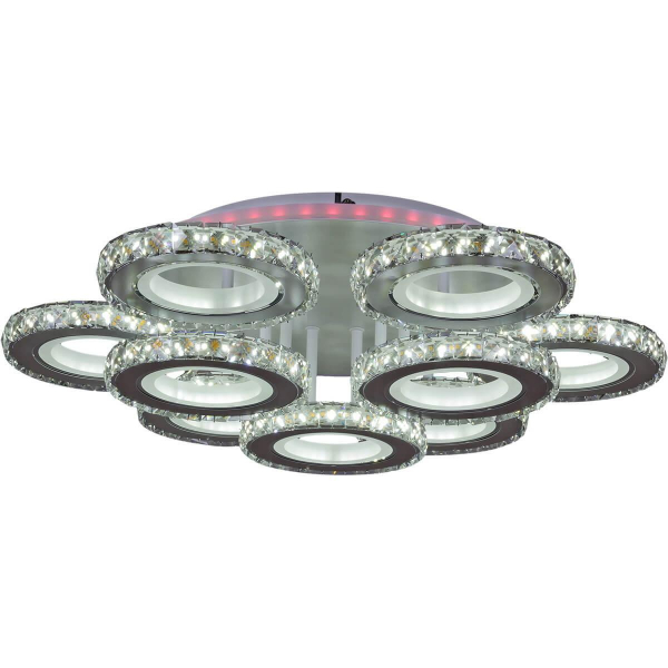 Потолочная светодиодная люстра Reluce 03900-0.3-6+3A WH+CR (RGB) Потолочная светодиодная люстра Reluce 03900-0.3-6+3A WH+CR (RGB)