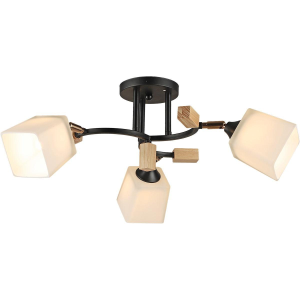 Потолочная люстра Reluce 04866-0.3-03 BK+WOOD Потолочная люстра Reluce 04866-0.3-03 BK+WOOD