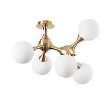 Потолочная люстра Ideal Lux Nodi PL5 Ottone Satinato 241050