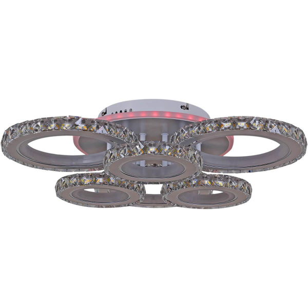 Потолочная светодиодная люстра Reluce 03900-0.3-3+3B WH+CR (RGB) Потолочная светодиодная люстра Reluce 03900-0.3-3+3B WH+CR (RGB)