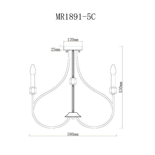 Потолочная люстра MyFar Lena MR1891-5C Потолочная люстра MyFar Lena MR1891-5C