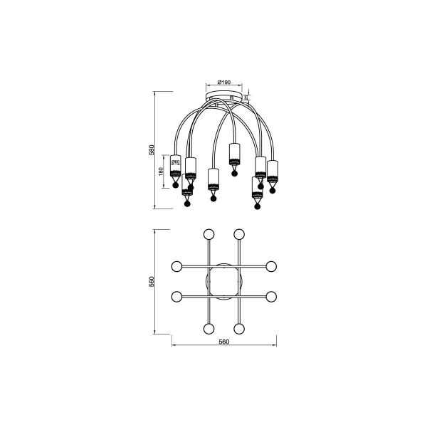 Потолочная люстра Vele Luce Pioggia VL4283L08 Потолочная люстра Vele Luce Pioggia VL4283L08