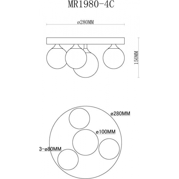 Потолочная люстра MyFar Cross MR1980-4C Потолочная люстра MyFar Cross MR1980-4C
