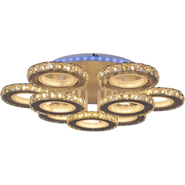 Потолочная светодиодная люстра Reluce 03900-0.3-6+3A WH+CR (RGB) Потолочная светодиодная люстра Reluce 03900-0.3-6+3A WH+CR (RGB)