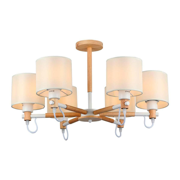 Потолочная люстра IMEX MD.19107-6-S-WOOD+WH Потолочная люстра IMEX MD.19107-6-S-WOOD+WH