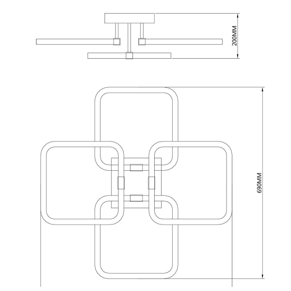 Потолочная светодиодная люстра Escada Tube 10279/4LED Потолочная светодиодная люстра Escada Tube 10279/4LED