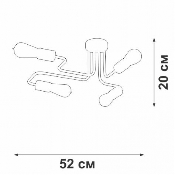 Потолочная люстра Vitaluce V4196-1/4PL Потолочная люстра Vitaluce V4196-1/4PL