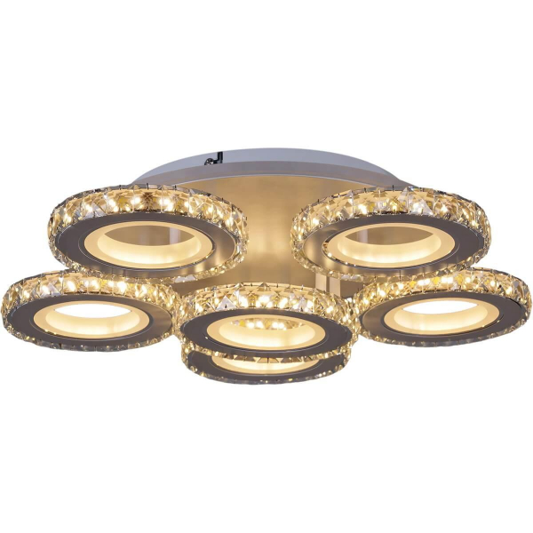 Потолочная светодиодная люстра Reluce 03900-0.3-5+1A WH+CR (RGB) Потолочная светодиодная люстра Reluce 03900-0.3-5+1A WH+CR (RGB)