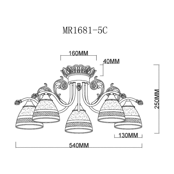 Потолочная люстра MyFar Nile MR1681-5C Потолочная люстра MyFar Nile MR1681-5C